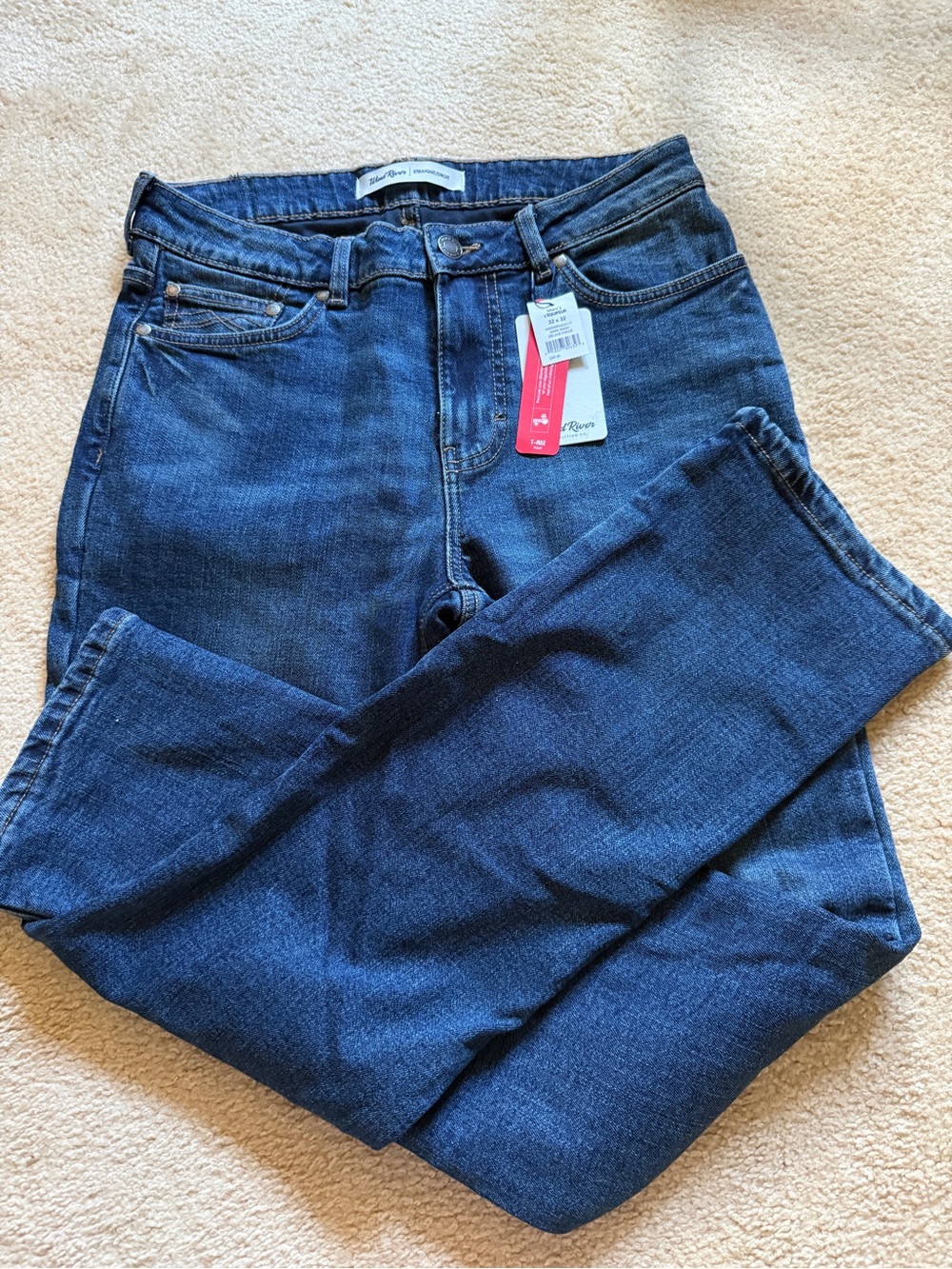 Straight Fit Men's T-Max Jeans in Dark Blue - Windriver